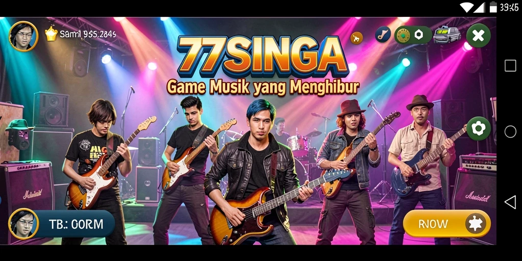 Tampilan gameplay <strong>77SINGA</strong> yang menarik dengan berbagai genre musik.