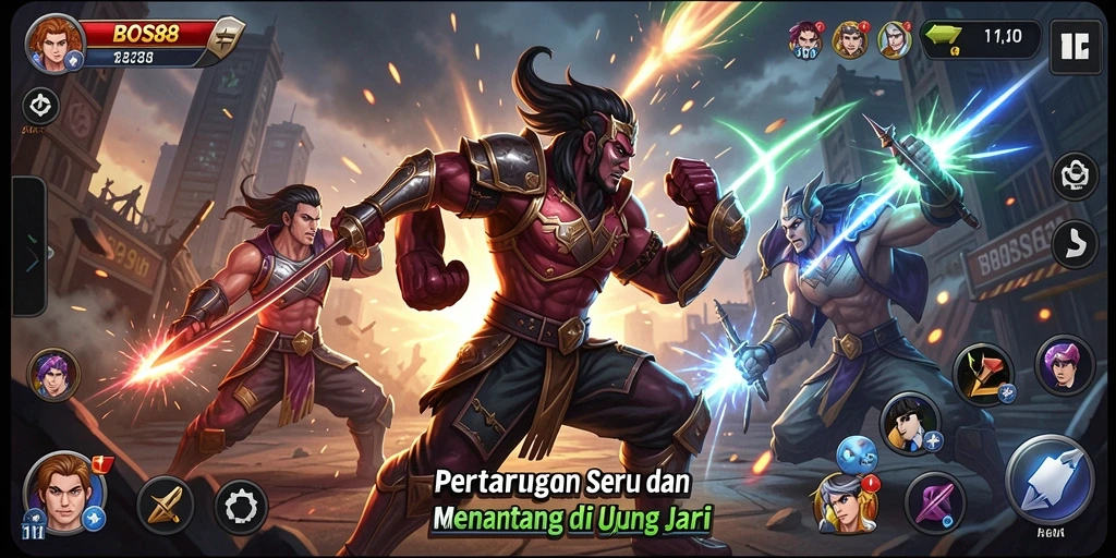 Gameplay penuh aksi dari BOS88 di arena Fighting.
