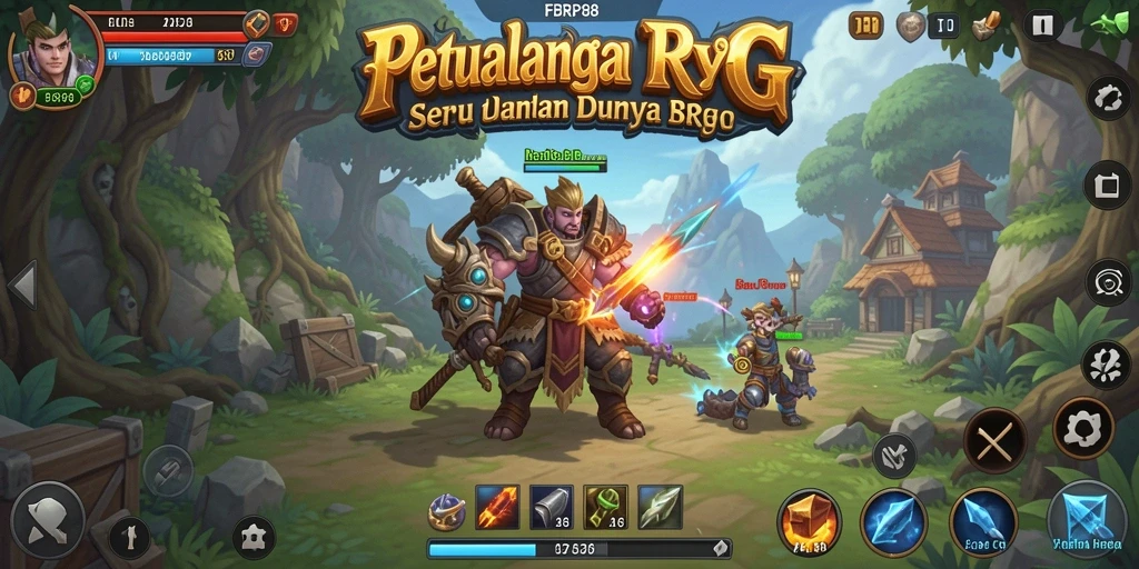 Gameplay seru FBRP88 dengan karakter dan monster menantang.