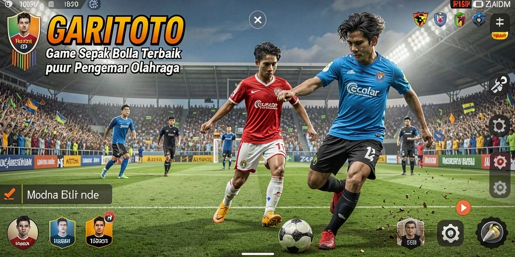 Tangkapan layar GARITOTO menampilkan aksi seru di lapangan sepak bola.