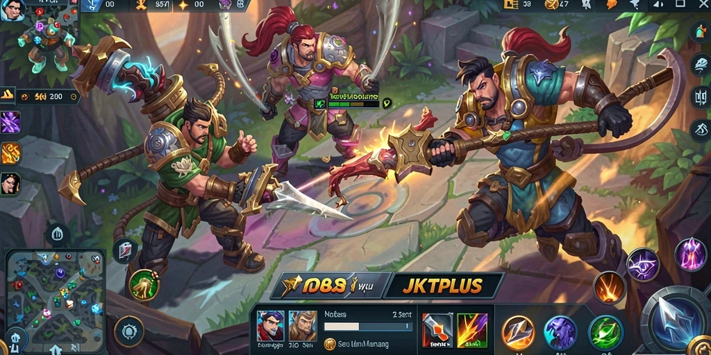 Tampilan gameplay seru dalam JKTPLUS dengan karakter beragam.