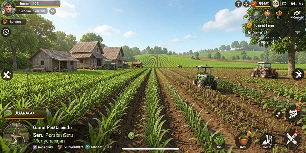Tampilan gameplay JUARAGO yang menampilkan aksi pertanian seru.