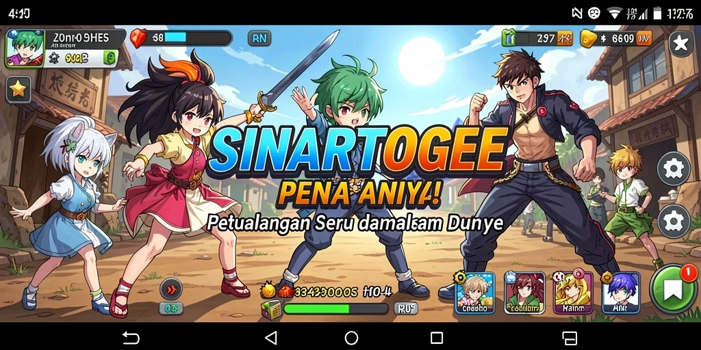 Gambar gameplay SINARTOGEL menampilkan karakter anime yang beraksi.