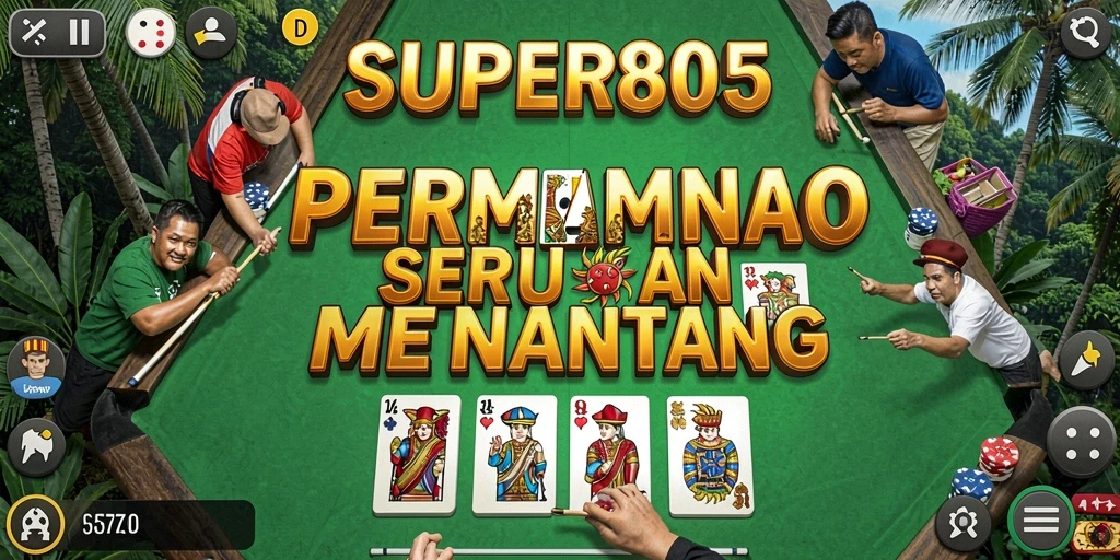 Tangkapan layar SUPER805 menampilkan permainan domino yang seru dan interaktif.